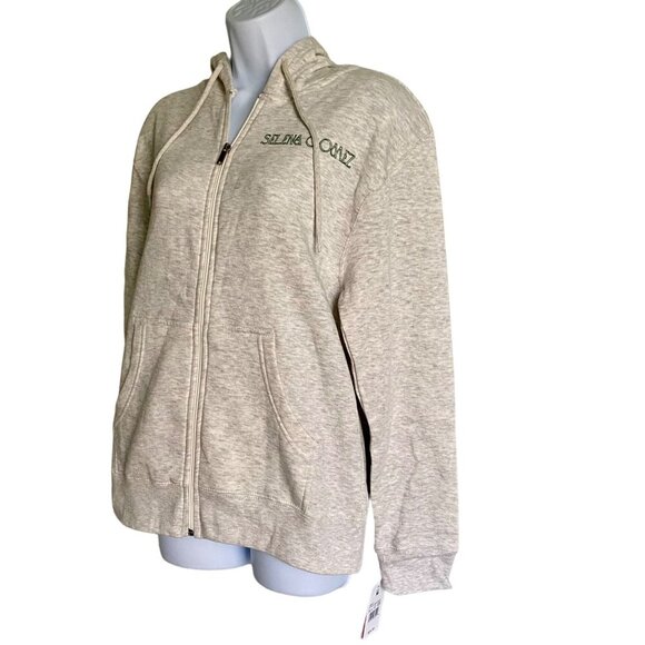 Selena Gomez Women's Zip-Up Hoodie Gray Floral Back Print Medium NEW NWT - Picture 6 of 11